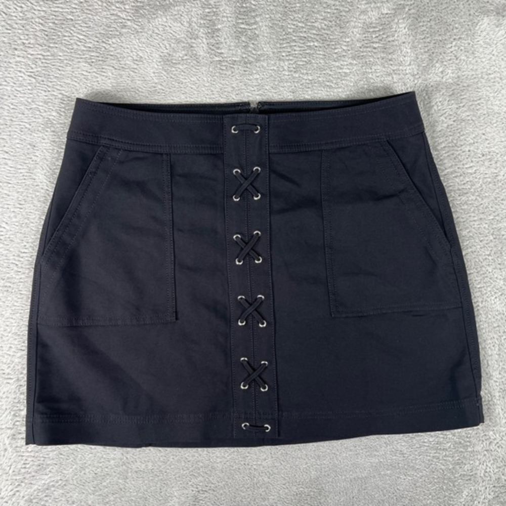 Y2K Express Mini Skirt Womens‎ 12 Lace Up Front Pockets Grunge Mall Goth